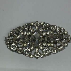 Silver Art Deco Rhinestone Brooch